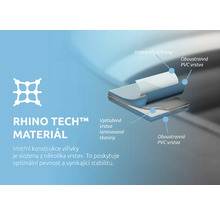 Vrstvený Rhino-Tech materiál pro vířivky s ultrafialovou ochranou, oboustranným polyvinylchloridem a vyztuženou tkaninou.