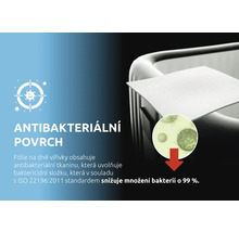 Antibakteriální povrch pro vířivky, snižuje množení bakterií o 99 procent.