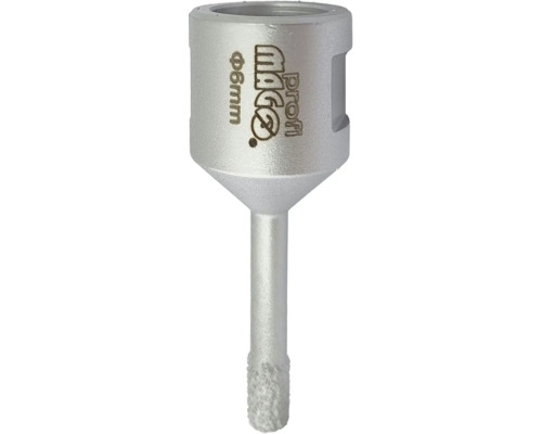 Stříbrný diamantový vrták Profi MAGO o průměru 6 milimetrů na dlaždice a kámen.