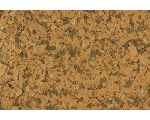 Vícebarevné vločkové krmivo pro akvarijní ryby.