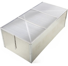 Obdélníkové pařeniště z hliníku s dutinkovými deskami.