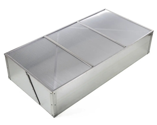 Pařeništní nástavec z hliníku s průhlednými polykarbonátovými deskami pro vyvýšené záhony.