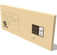 Plochý kartonový obal na zahradní pařeniště s vyobrazením výrobku a informacemi.