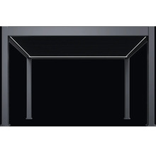 Hliníková pergola v antracitové barvě s lamelovou střechou a integrovaným LED osvětlením