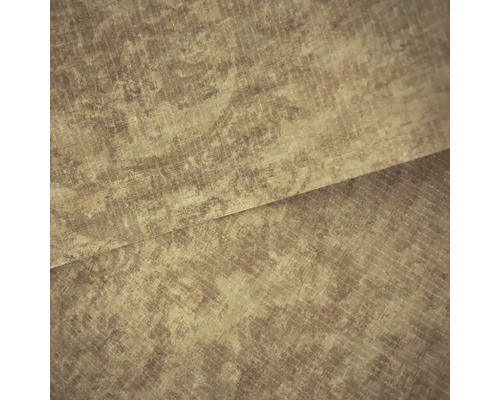 Hnědá tapeta s vintage vzorem a jemnou lněnou strukturou.