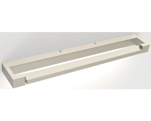Obdélníkový kovový držák na ručníky v moderním minimalistickém designu.