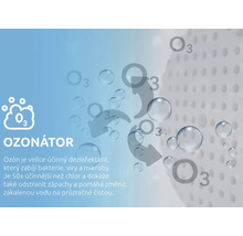 Infografika o čištění vody ozonátorem pro dezinfekci vody a odstranění bakterií a virů