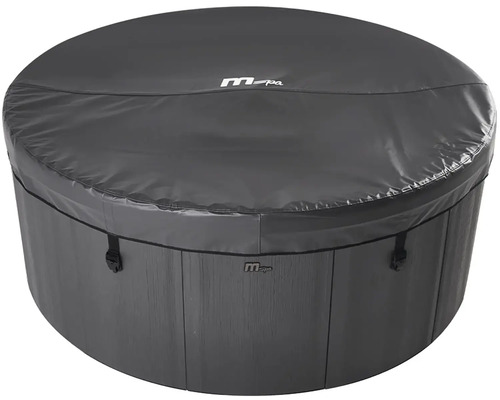 MSpa kryt na vířivku kulatý v tmavě šedé barvě s MSpa Logo a upevňovacími přezkami