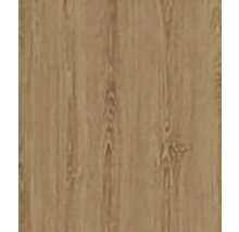 Detailní záběr povrchu podlahy s dřevěnou strukturou a svislou kresbou v dekoru dubu.