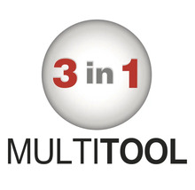 Symbol pro multifunkční nářadí s funkcí tři v jednom.