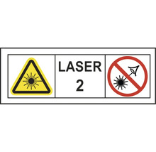 Výstražný symbol laseru třídy 2, nedívejte se do paprsku.