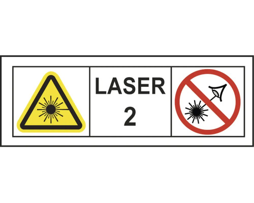 Výstražný symbol laseru třídy 2, nedívejte se do paprsku.