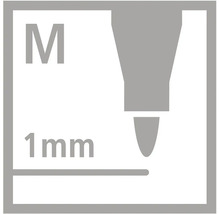 Šířka stopy M, 1 milimetr.