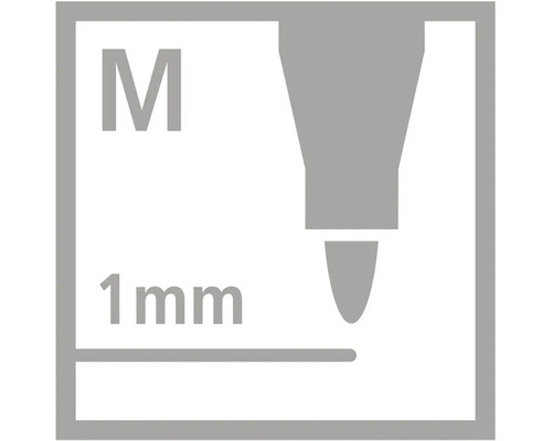 Šířka stopy M, 1 milimetr.