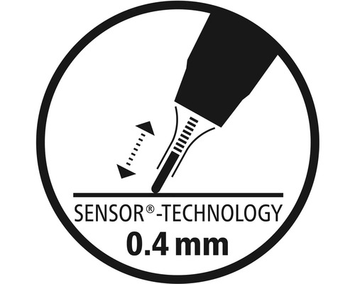 Symbol technologie Sensor s tloušťkou čáry 0,4 milimetru.