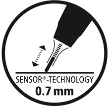 Symbol technologie Sensor s šířkou stopy 0,7 milimetru.