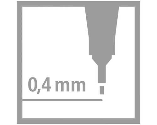 Šířka čáry 0,4 milimetru.