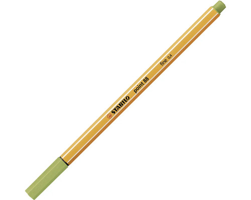 Stabilo point 88 fineliner s tloušťkou čáry nula celá čtyři milimetry.