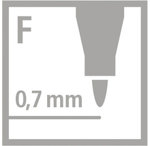 Šířka stopy jemná F 0,7 milimetru