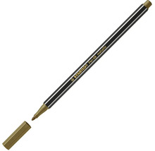 Prémiový fix Stabilo Pen 68 metallic ve zlaté barvě se sejmutým víčkem.