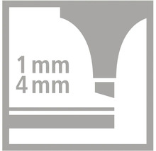 Šířka stopy od 1 milimetru do 4 milimetrů.