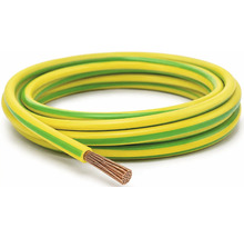 Zemnicí kabel v roli s měděným jádrem z jemných drátů, flexibilní pro elektroinstalaci.