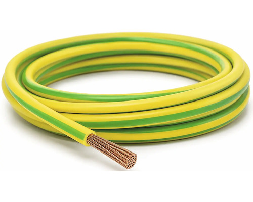 Zemnicí kabel v roli s měděným jádrem z jemných drátů, flexibilní pro elektroinstalaci.