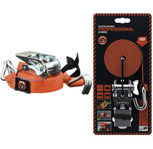Upínací popruh Quickloader Professional Hybrid s ráčnovým mechanismem a dvojitými háky.