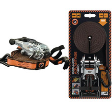 Upínací popruh Quickloader Advantage Hybrid s ráčnovým mechanismem a kovovými háky.