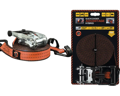 Upínací popruh Quickloader Advantage Hybrid s ráčnou a háky pro zajištění nákladu