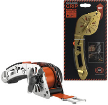 Automatický upínací popruh Quickloader Grip s ráčnou, délka 2,5 metru, šířka 25 milimetrů, nosnost 25 kilogramů, s ergonomickou rukojetí.