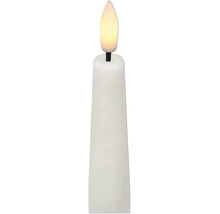 Bílá LED tyčová svíčka z pravého vosku s plamínkovou LED žárovkou.