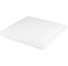 Čtvercové ploché stropní LED svítidlo z plastu v bílé barvě.