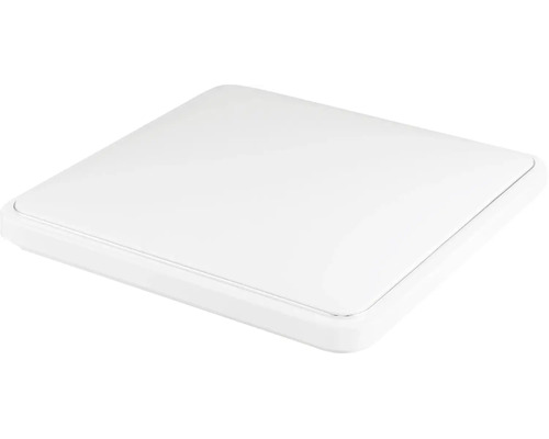 Čtvercové ploché stropní LED svítidlo z plastu v bílé barvě.