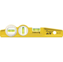 Vodováha Stabila typ 81 SV REM W 360 stupňů, 25 centimetrů, se třemi libelami včetně jedné otočné libely.