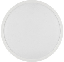 Kulatý LED panel pro montáž na strop nebo stěnu s bílým rámem a matným difuzorem.