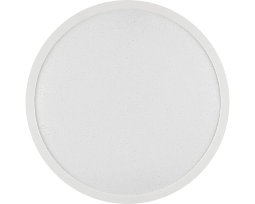 Kulatý LED panel pro montáž na strop nebo stěnu s bílým rámem a matným difuzorem.