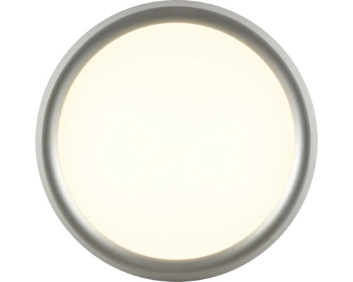 Kulaté LED stropní svítidlo s tenkým rámem a rovnoměrnou světelnou plochou.