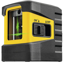 Křížový laser se zeleným paprskem a bočním vypínačem.