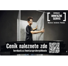 Řemeslník při montáži sprchové stěny pro Hornbach Montážní servis.