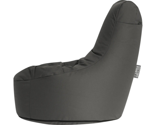 Antracitový sedací vak ve tvaru L s opěradlem z polyesteru, Sitting Point Logo.
