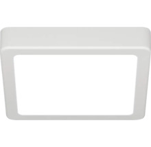 Čtvercové LED stropní svítidlo v bílé barvě se zaoblenými rohy, plochý panel pro montáž na strop nebo stěnu.