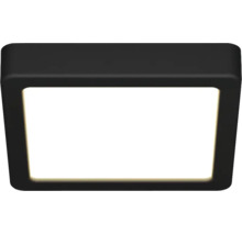 Čtvercové stropní LED svítidlo s černým rámem a bílou difuzní plochou.