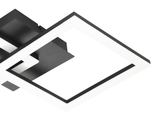 Moderní LED stropní svítidlo v černé a bílé barvě s geometrickými čtvercovými rámy.