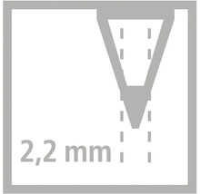 Šířka čáry 2,2 milimetrů