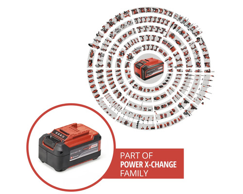 Akumulátor Einhell Power X-Change s širokým výběrem kompatibilního nářadí a zahradní techniky z akumulátorového systému.