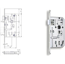 Zadlabací zámek K134c, p-l, bílý, zinek, K134cbzn