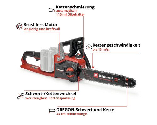 Aku řetězová pila Einhell Power X-Change GP-LC 36/35 Li Solo bez aku a nabíječky