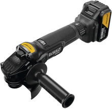 Akumulátorová úhlová bruska DeWalt s přídavnou rukojetí a akumulátorem, McLaren Special Edition.