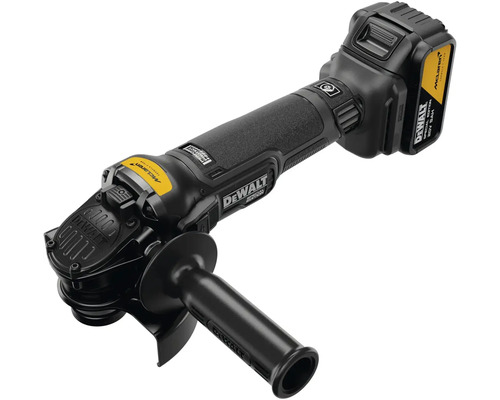 Akumulátorová úhlová bruska DeWalt s přídavnou rukojetí a akumulátorem, McLaren Special Edition.